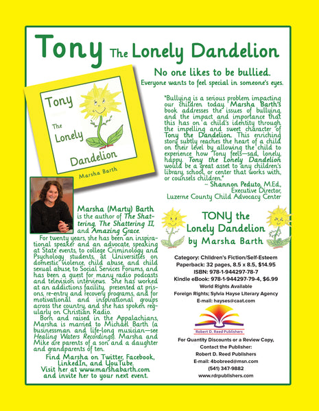 Tony the Lonely Dandelion by Marsha Barth