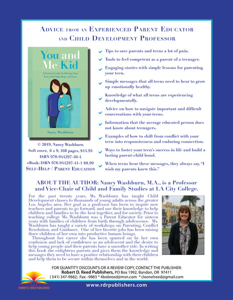 YOU AND ME KID: A Practical Guide for Meeting Your Teen with Faith, Hope, and Love by Nancy Washburn